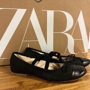 Black bow ballet flats for girls